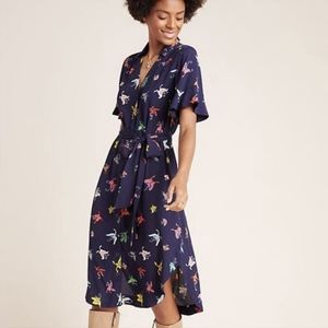 Maeve anthropology Medium butterfly 🦋 dress. Blue shirt